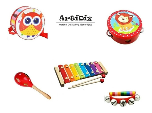 Juguete De Madera Musical Artidix 5 Instrumentos 