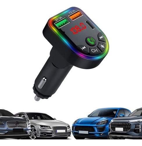 Transmisor Bluetooth Auto Fm De Manos Libres Cargador 2 Usb