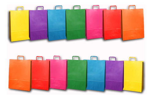 Bolsas De Papel En Colores 32x30 De Regalo Pack X10 U