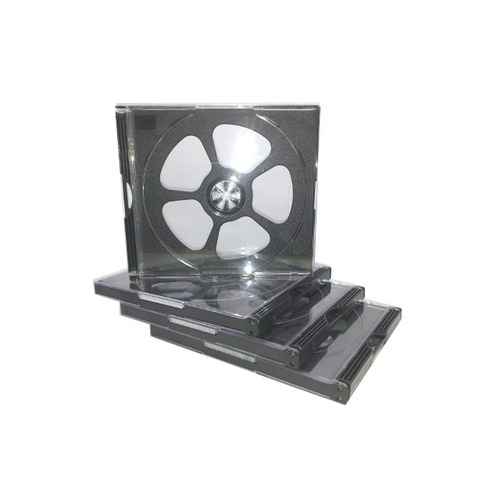Caja Acrilica Multiple Para 4 Cd/dvd Cuadruple X 5u.