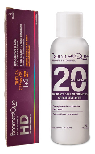 Combo Bonmetique Tintura Hd 50g + Oxidante Capilar 20v 100ml