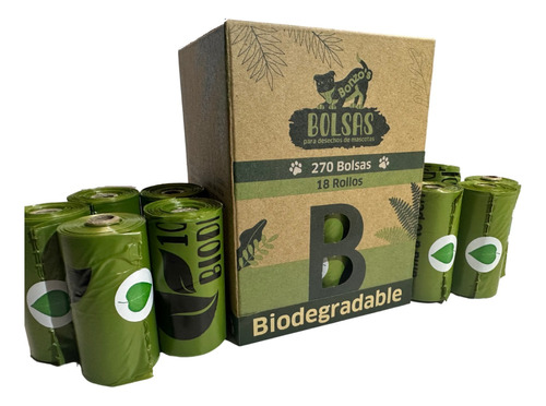 Bolsas Biodegradables 18 Rollos Para Desechos De Mascotas
