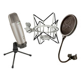 Kit Microfono Samson Condenser Usb Con Antipop Y Shockmount