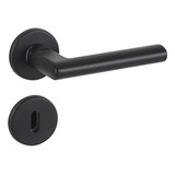 Fechadura Para Porta Interna Preto 55mm Comum Roseta Reta Ar