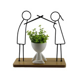 Decoração Casal Em Mdf + Boneco + Planta