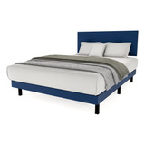 Recamara Cama Base Cabecera Urban Queen Size Lino Azul