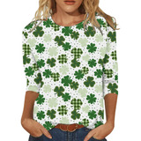 Camiseta Estampada Del Día De San Patricio Q Para Mujer, Man