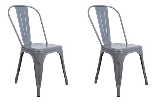 Kit 2 Cadeiras Design Tolix Iron Industrial