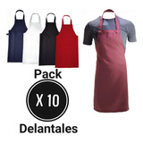 Pack 10 Delantal Gastronomico C/pechera Mecanica Gran Oferta