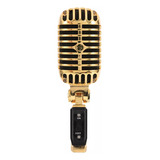 Microfone Profissional Clássico Vintage Com Fio (dourado)