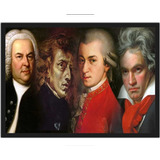 Quadro Decorativo Banda Música Mozart Beethoven Bach Chopin