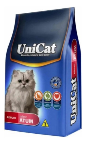 Ração Unicat Gatos Adultos 10,1kg Atum Sem Corantes