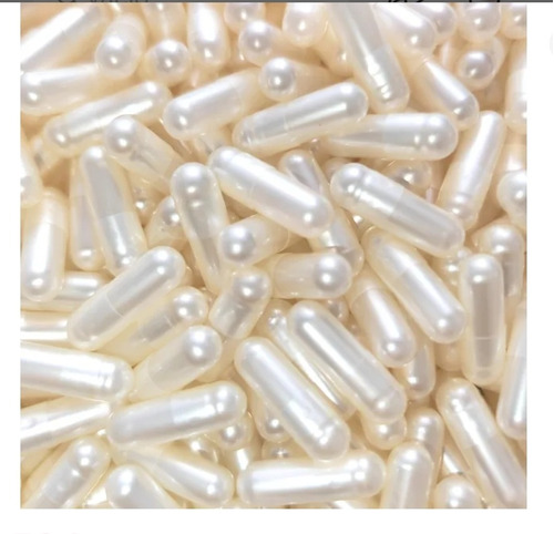 500 Cápsulas De Gelatina Tamaño 0 Color White Pearl 