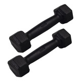 Par Halter Sextavado Pintado Peso 1kg P/academia Megagym Cor Preto