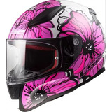 Casco Integral Ls2 Ff353 Rapid Poppies Color Rosa Tamaño Xs 