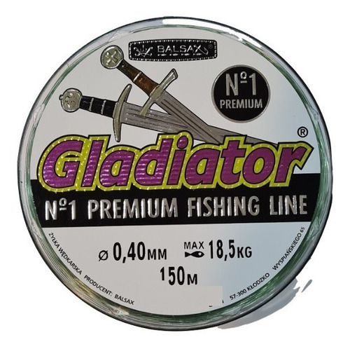 Nylon De Pesca 0,40 Premium Gladiator 150mts 18.5kilos