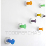 Percheros Percha Individual De Pared Diseño Varios Colores