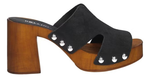 Sandalia Cuero Pollini G314 Negro 