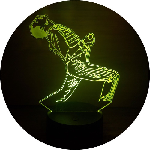 Freddie Mercury Queen Lampara Led 3d Decoracion Iluminacion