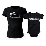 Kit Pañalero Body Y Playera Anuncio Embarazo Hello Everlong