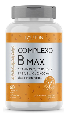 Complexo B - Max C/ B1 B2 B3 B5 B6 B12 Biotina E Ác. Fólico 