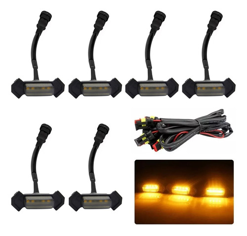 Kits 6 Luces De Parrilla Led Ámbar Para Coche,luz De Rejilla