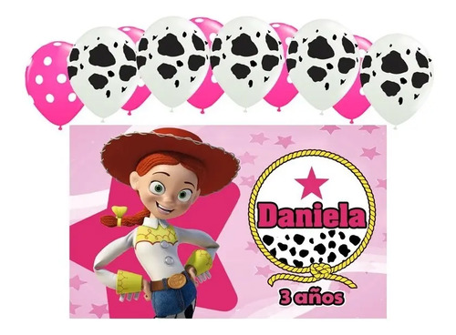 Kit Temático Decorativo Lona + Globos Fiesta Cualquier Tema