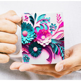 Plantillas Efecto 3d Inflado Sublimar Tazas Floral #t126