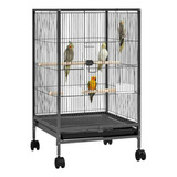 Jaula Para Aves Con Soporte Rodante Compatible Con Loros, Co