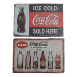 Pack 2 Latas Decorativas Metalicas Coca-cola 