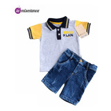 Conjunto De Polo En Algodón  Y Bermuda Para Bebe