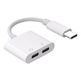 1 Adaptador De Auriculares Dual C 2 En 1, Conector Usb-c,