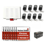 Alarma Comunitaria 15w + 7 Cartel + 8 Controles + Envio