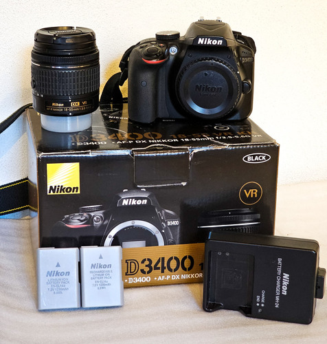  Nikon Kit D3400 + Lente 18-55mm Vr Dslr Color Negro 