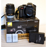  Nikon Kit D3400 + Lente 18-55mm Vr Dslr Color Negro 
