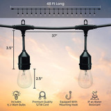 Clearmax 48 Foot Outdoor String Lights With 15 Hanging E26 B