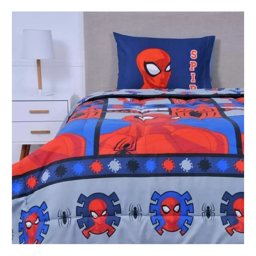 Plumón Infantil  Reversible Disney Marvel Apto 1 Pl Y 1.5 Pl