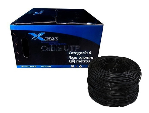 Bobina Cable Utp Xcase Cat6 Red 305m Negro Xacab20b