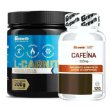 Cafeina 210mg 120 Caps + L-carnitina Em Pó 200g Growth
