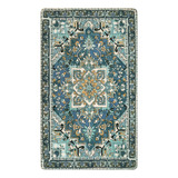 Lahome Alfombra Oriental Con Medallon Azul  2 X 3 Pies Lava