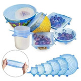 Set 6 Tapas Silicona Adaptable Reutilizables Para Alimentos