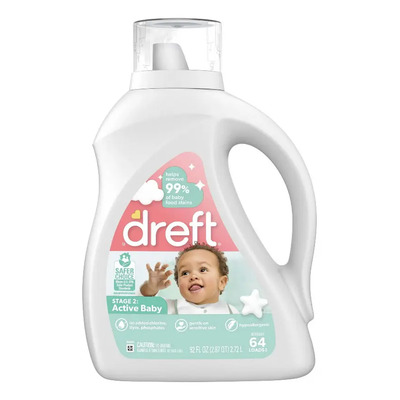 Dreft Active Baby Detregente Ropa Bebés Piel Sensible 2.72l