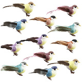 12 Pájaros De Espuma Artificiales Decoración Navideñ...