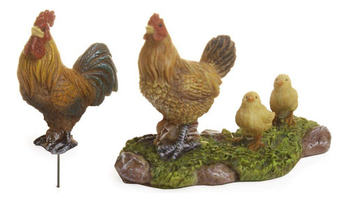 Woodland Knoll Mg96 Gallo Con Gallina Y Pollitos