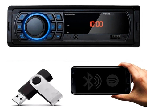 Radio Automotivo Carro Trip Bt Mp3 4x25wrms Usb E Bluetooth