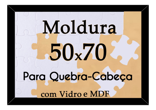 Moldura Quebra Cabeça Grow Puzzle 1000 Peças 50 X 70 C/vidro