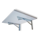 Mesa De Parede Dobrável 60x41 Suporte Branco Prateleiras