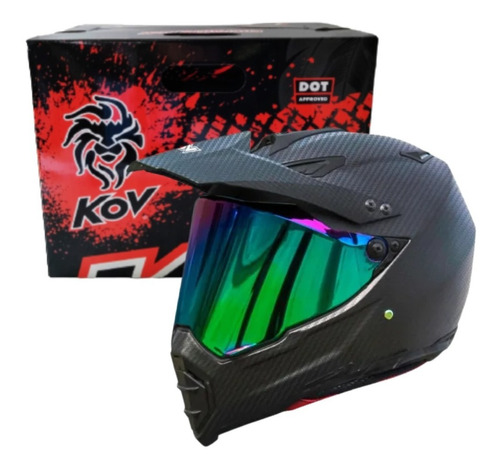 Casco Kov Kx1 Negro Para Motociclista Con Certificación Dot