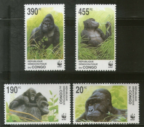 2002 Wwf Fauna - Gorilas- Rep Congo Mnh