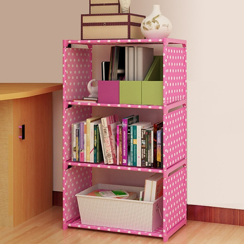 Librero Y Mueble Organizador Estante Para Libros 3 Cubos